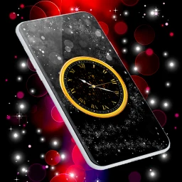 Black Clock Live Wallpaper simgesi